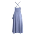 thumbnail image 5 of Linfrsh Girls Dresses Girl's Flowy Cami Dress Ruched Sleeveless Layered Ruffle Short Smocked Summer Dresses(Blue,11-12 Years), 5 of 8
