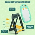 thumbnail image 6 of Huge Wave Easel for Kids, Art Easel for Toddler with White Board & Chalk Board, with Board Games Cards and Painting Accessories, Christmas Gift for Boys Girls Age 2-6 (Green), 6 of 7