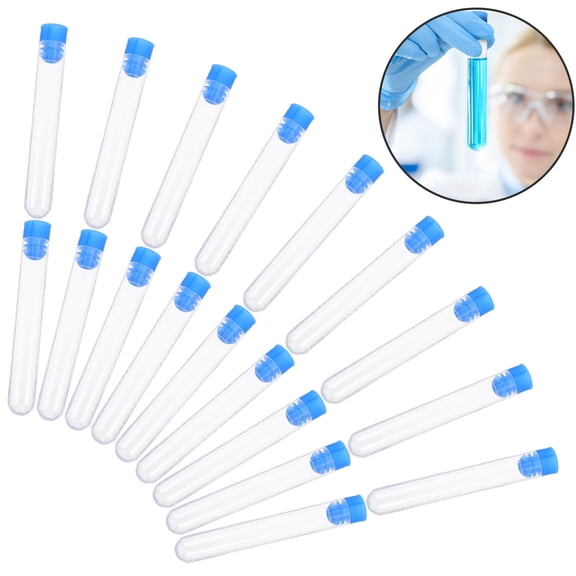 White Plastic Test Tubes with Screw Caps for Liquid Holding 50 Pieces