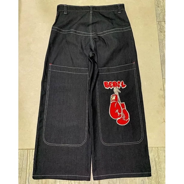 JNCO high quality Embroidered Hip Hop Y2K baggy jeans Tribal Jeans