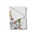 thumbnail image 2 of Saying Soft Flannel Fleece Throw Blanket, Enjoy the Little Things Message with Tiny Flowers Stars and Hearts, Cozy Plush for Indoor and Outdoor Use, 50" x 70", Multicolor, by Ambesonne, 2 of 6