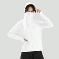 thumbnail image 6 of Amzcrzy Sun Protection Hoodie for Women 2026 Upf50+ Solid Color Zip up Summer Tops with Drawstring Hood Brim Lightweight Ice Silk Long Sleeve Sun Shirts for Outdoor Workout White M, 6 of 6