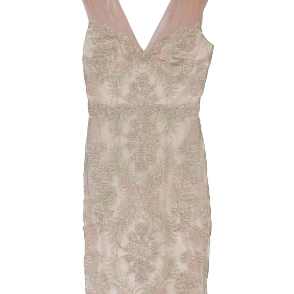 Tadashi Shoji Womens Lace Sheath Dress, Pink, 2