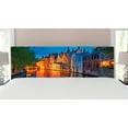thumbnail image 1 of Medieval Headboard, Night Shot of Middle Age Building Along the River Bruges Heritage Old Town Photo, Upholstered Decorative Metal Bed Headboard with Memory Foam, King Size, Multicolor, by Ambesonne, 1 of 4