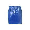 thumbnail image 1 of KOMOO Women High Waist Leather Skirt Slim Mini Pencil Skirt A-Line Office Workwear Skirt, 1 of 8