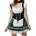 thumbnail image 2 of SWSMCLT Women's Oktoberfest Dirndl Dress Outfit Fitted String Basic Soft Bavarian Beer Green 10, 2 of 5