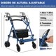 thumbnail image 4 of Andador rollator 2 en 1 para adultos mayores - Silla de ruedas plegable con asiento y respaldo reversible - Reposapiés desmontable - Ruedas todo terreno 10" - Con frenos y apoyo, 4 of 7