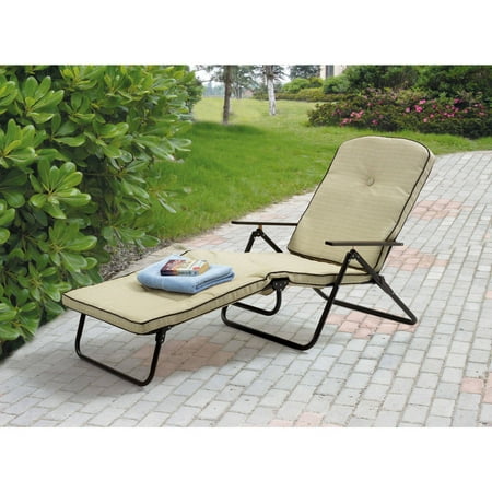 Mainstays Sand Dune Outdoor Padded Folding Chaise Lounge, (Best Outdoor Chaise Lounge)