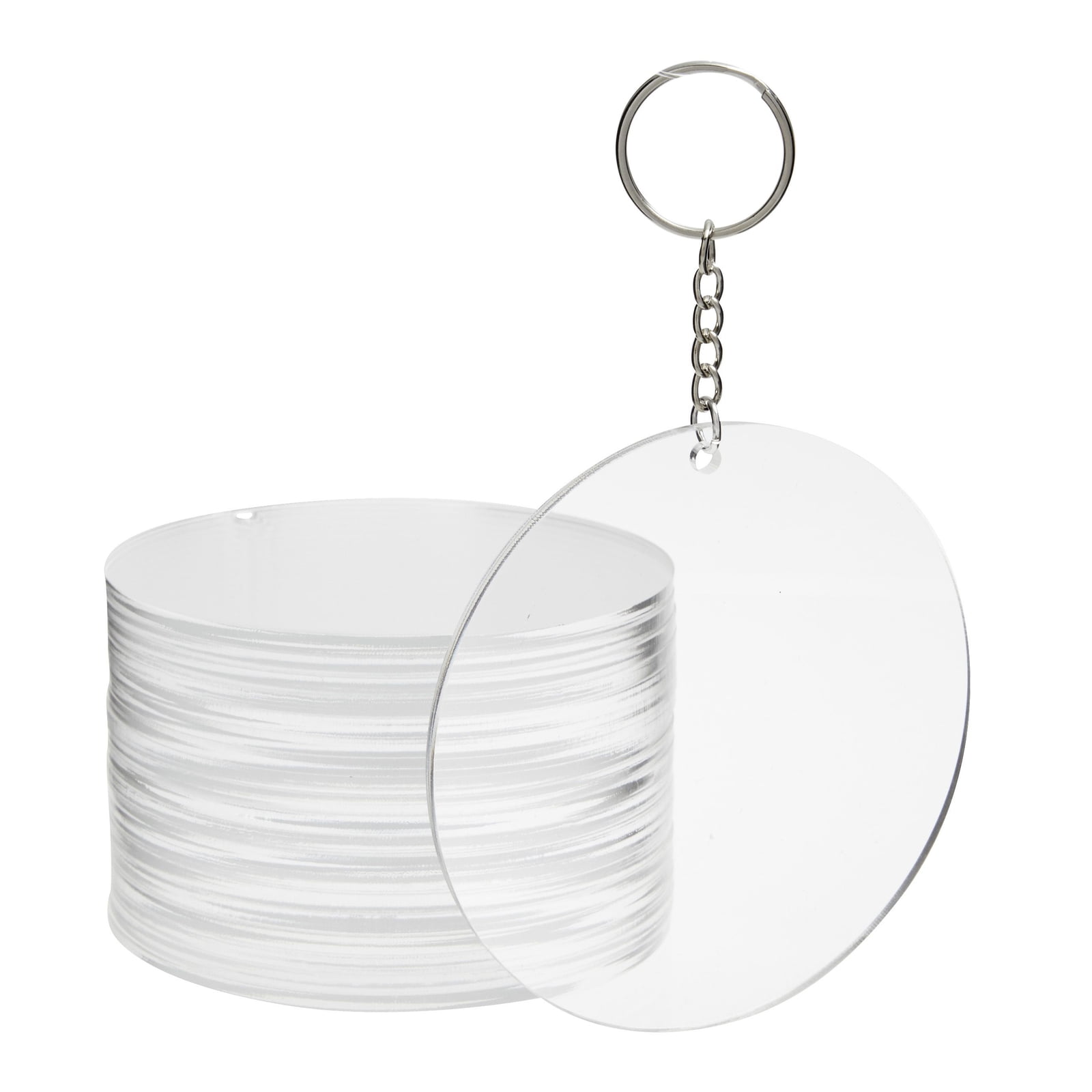 50Pcs - 1.5 Circle Clear Acrylic Blanks Shapes with Holes, Acrylic Keychain  Blanks, sublimination Jewelry Blanks - Acrylic