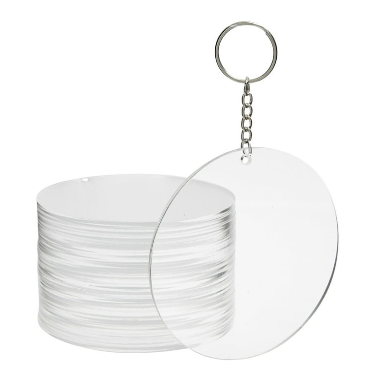 60 Clear Acrylic Circle Keychain Blanks 2, 2.5 or 3 Diam 1/8 Thick Craft  round Shape-laser Cut With Polished Edges optional Key Ring 