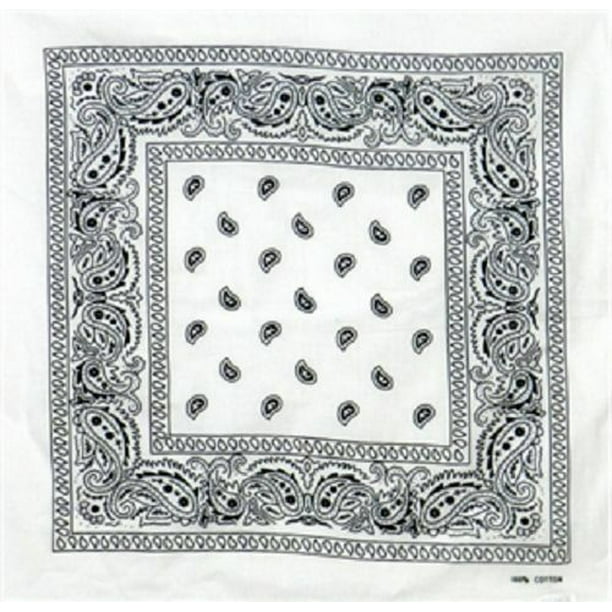 K S Novelties 22 X22 Paisley Black And White Bandana Scarf Head Wrap Neck Headband Face Mask Bandanna Walmart Com Walmart Com