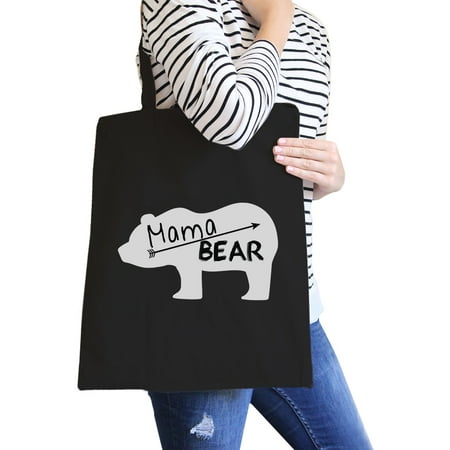 Magma Bags - Mama Bear Black Canvas Tote Bag Trendy Design Cute Gifts For Her