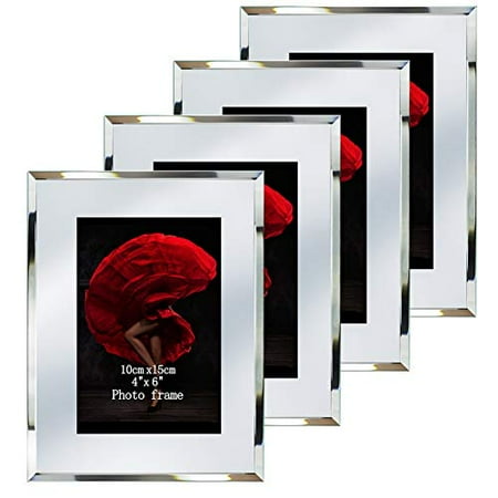 4x6 frames glass 4pcs mirrored 6x4 tabletop bulk horizontal vertical desk edge standing multi frame brand