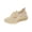 01#Beige, variant on Lightweight Hollow Fly Knit Sneakers Women's Breathable Mesh Upper Adjustable Lace Up Shock Absorbing Soft Platform Sole Non Slip Casual Walking Footwear