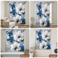 thumbnail image 5 of White Blue Flowers Sheer Curtains 54 Inch Length, Light Filtering Voile Curtain Panel, Modern Elegance Butterfly Floral Rod Pocket Drapes Window Treatments for Living Room Bedroom 52"x54", 5 of 9