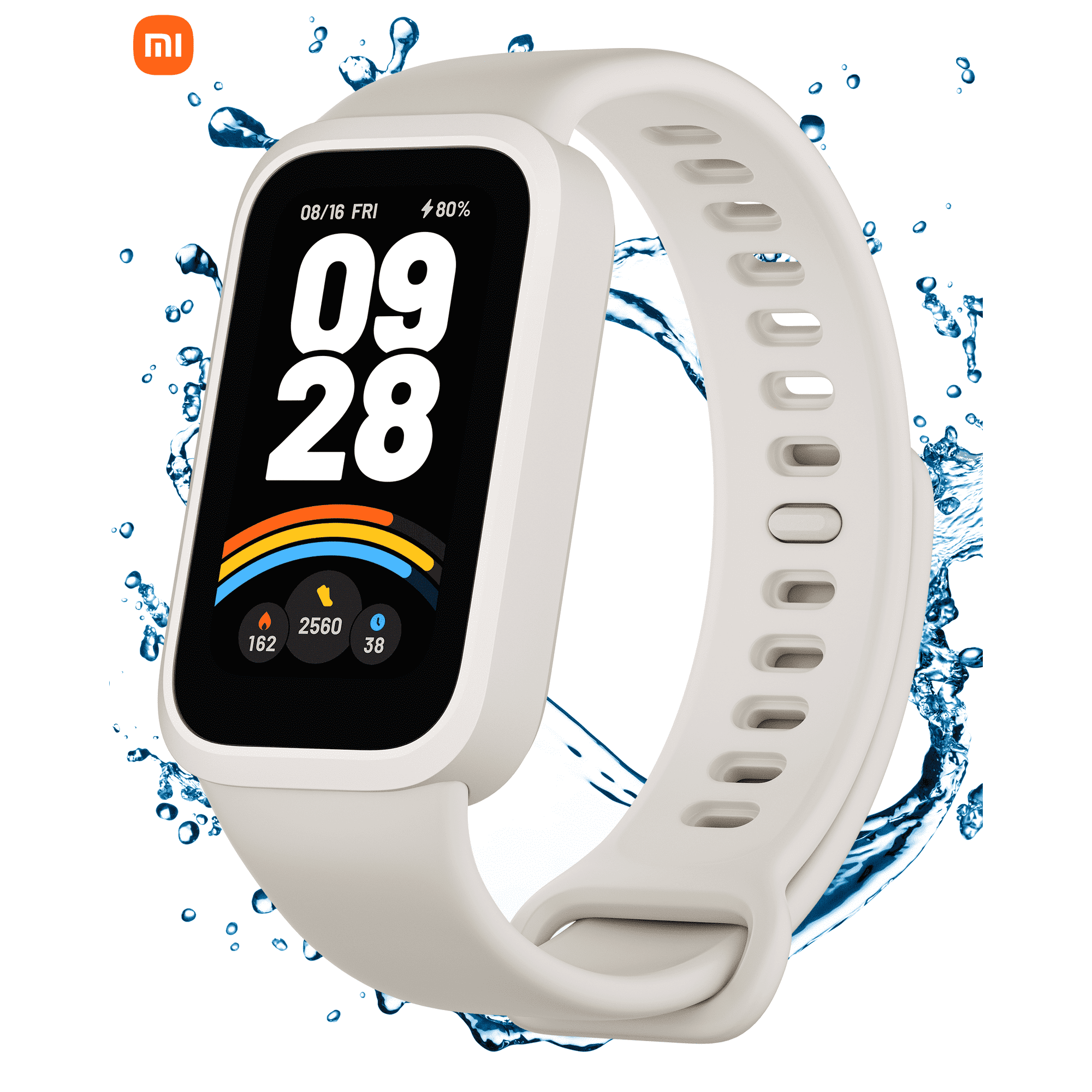 Xiaomi Smart Watch Fitness Tracker, 1.47'' TFT Display, 21-Day Battery Life, 50 Fitness Modes, 50m Water Resistant, Smart Band 9 active, Cheese white