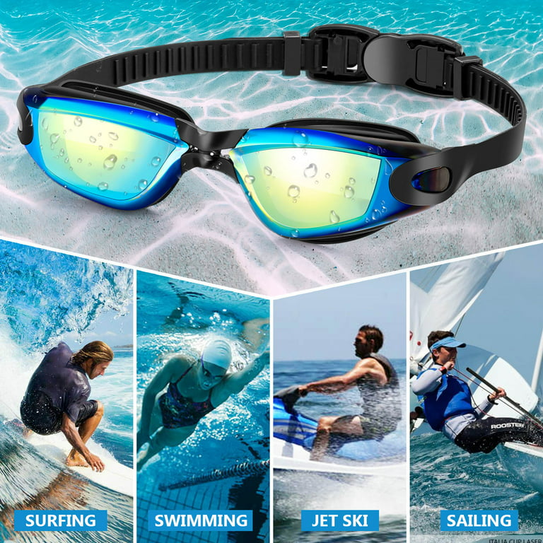 Portzon Swim Goggles, Anti Fog Clear No Leaking Swimming Goggles for Adult  Men Women