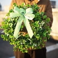 thumbnail image 5 of Orangide St. Patrick's Day Wreath Artificial with Green Clovers and Bow, Front Door Hanging Decor, Spring Festival Irish Holiday Decoration, 20 Inches, 5 of 5