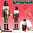 thumbnail image 5 of TJT 12 inch Nutcracker Decorations, Wooden Nutcracker Soldier Christmas Ornaments Collectible Festive Xmas Figures Decor Gift Indoor, Green, Bugler, 5 of 11