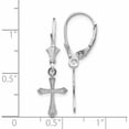thumbnail image 2 of 10K White Gold Cross Leverback Earrings (29.65 X 8.95) Made In United States 10tf1775w, 2 of 5