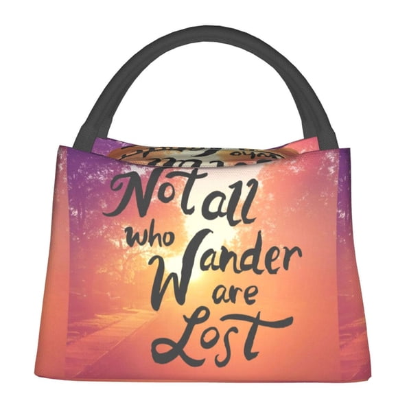 Fotbe Not All Who Wander Are Lost Bolsa Térmica Portátil con Estampado, Bolsa de Entrega de Alimentos Aislada, Bolsa Reutilizable de Gran Capacidad para Comidas y Supermercado