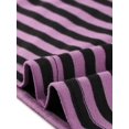 thumbnail image 6 of Allegra K Women's Contrast Collar Long Sleeves Peter Pan Collar Striped Blouse Top Medium Purple Black, 6 of 6