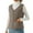 Khaki, variant on Women's Double-sided Cotton Padded Sleeveless Vest Jacket, Stand Collar, Black, Size XXL