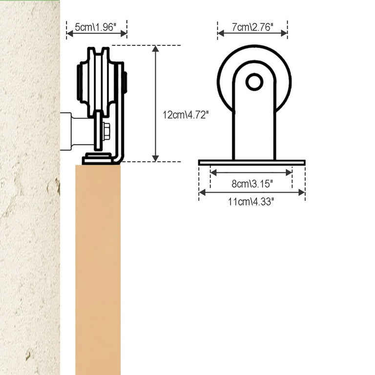 Zeny 12Ft Double Door Sliding Barn Door Hardware Kit - Smoothly and Quietly -Easy to Install - Double Track Kit System - Heavy Duty