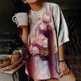 thumbnail image 2 of Blusa informal de manga corta con estampado de manga corta y estampado vintage para mujer Pompotops  hfajkhk126643, 2 of 9