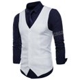 thumbnail image 5 of Mens Single Breasted Business Vest Sleeveless Jacket Summer Waistcoat Slim Fit D, 5 of 25