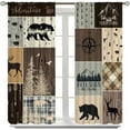 thumbnail image 4 of Rustic Cabin Curtains,Wildlife Curtains for Cabin Country Farmhouse Patchwork Wild Moose Bear Rod Pocket Blackout Window Drapes 21x63in,2 Panel Set, 4 of 6