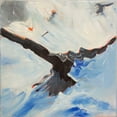 thumbnail image 3 of Lewis, Sharalee 12x12 Black Modern Framed Museum Art Print Titled - Crow In Flight, 3 of 5