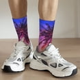 thumbnail image 4 of Uemuo Palm Trees at Sunset Pattern Women's Crew Socks, Soft Durable Breathable Moisture-Wicking with Odor Control Cotton socks, 4 of 9