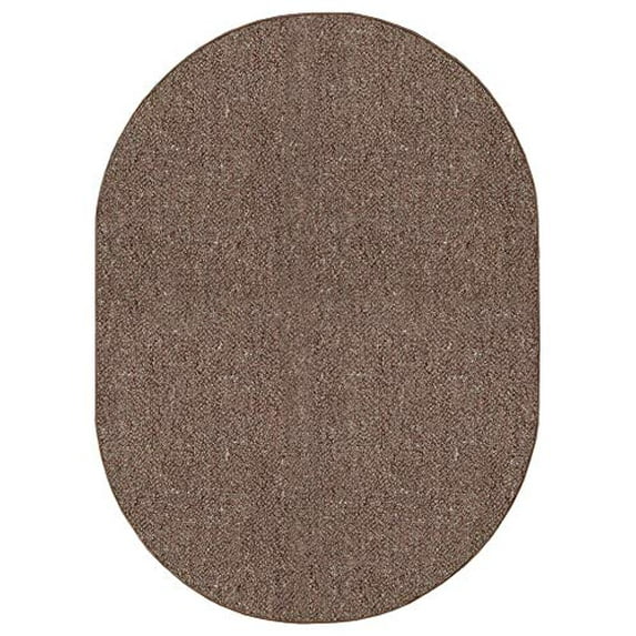 Saturn Collection Solid Color Indoor Outdoor Area Rug Brown - 10' x 12' Oval