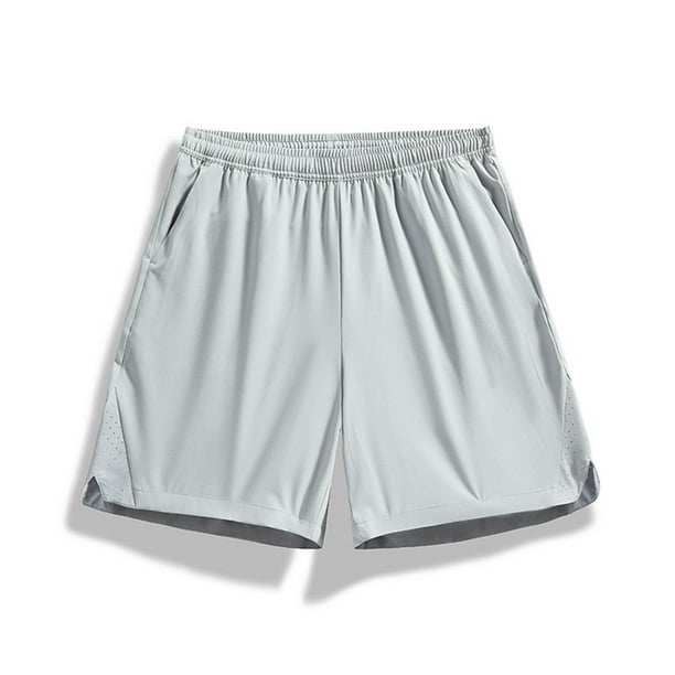 pstuiky Pantalones cortos para hombre, Pantalones cortos casuales holgados de color liso con bolsillo y cordón de cintura elástica para hombre Pantalones cortos de golf