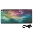 thumbnail image 2 of Wobogo Colorful Milky Way Heated Mouse Pad Extra-Large Desk Mat With 3 Heating Levels and 3-hour Auto Shut-Off Protection Ideal for Computer Keyboards Home Office Hand-warming Essential 31.5in × 13in, 2 of 9