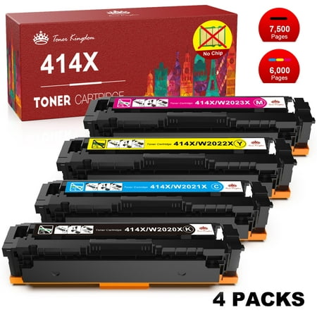 414A 414X Toner Cartridges for HP W2020A W2020X Color Pro MFP M479fdw M479fdn M479dw M479dn M454dw M454dn Printer No Chip (Black Cyan Yellow Magenta, 4-Pack)