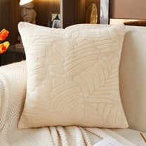 Neutral Decorative Throw Pillow 18x18 Inch for Living Room Couch Bed Sofa, Rustic Farmhouse Boho Home Decor, Soft Plush Striped Corduroy Square Cushion