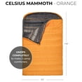 thumbnail image 4 of Teton Mammoth 0 F Double Sleeping Bag, Orange, 4 of 12