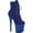 Royal Blue/Frosted Blue Faux Suede, variant on Women's Pleaser Flamingo 1020FST Platform Mid Calf Boot