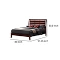 thumbnail image 5 of Transitional California King Size Wooden Bed with Slatted Headboard, Brown - Saltoro Sherpi, 5 of 5