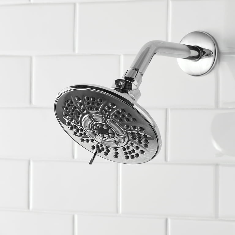 Mainstays 6 Setting Large Chrome Shower Head 5.8