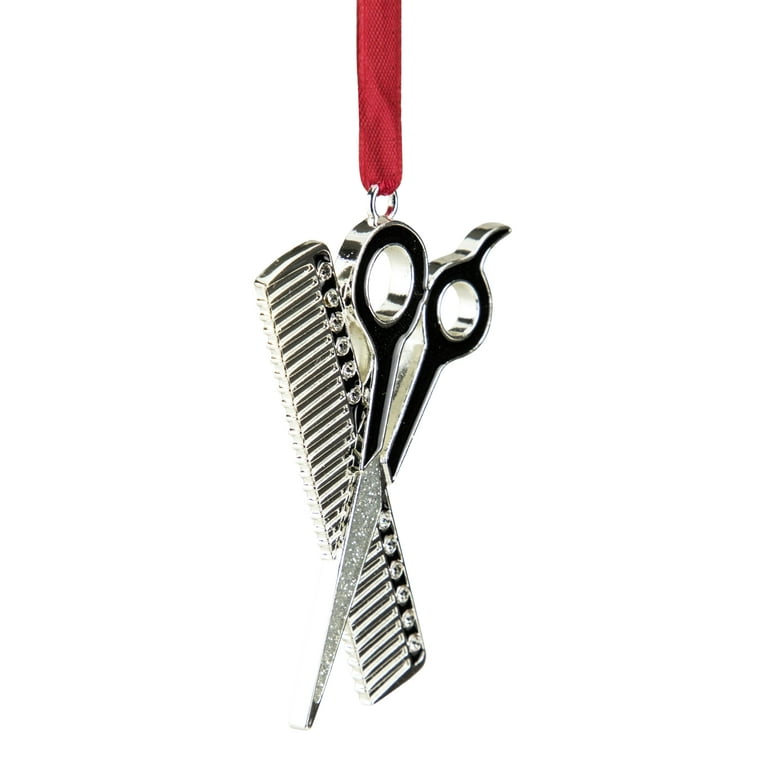 Northlight 3 Silver-Plated Scissors and Comb Christmas Ornament, 1