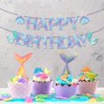 thumbnail image 4 of Sparkle Mermaid Birthday Banner,Mermaid Banner,Mermaid Party Supplies,Little Mermaid Birthday Decoration for Girls,Boys,Kids, 4 of 4