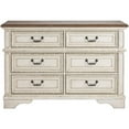 thumbnail image 5 of Bowery Hill 6 Drawer Double Dresser in White and Brown, 5 of 6