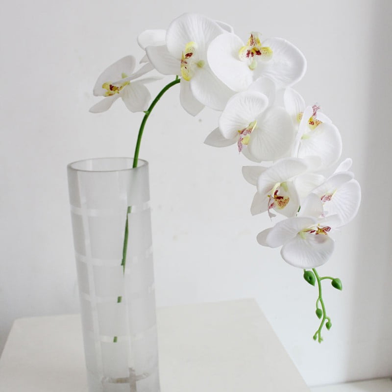 1 Artificial Butterfly Orchid Silk Leaf Fake Flowers Home Wedding Party Decor 