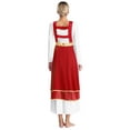 thumbnail image 4 of RUNQHUI Robe Tunique de Danse Sans Manches à Lacets Fendue pour Femmes Bordeaux TTG/3TG, 4 of 7