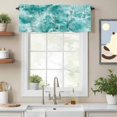 thumbnail image 2 of Summer Ocean Valance Curtain Watercolor Gradient Color Water Ripple Wave Seascape Window Valances Rod Pocket Short Curtains Window Treatments for Kitchen Bedroom Bathroom Laundry 56" x 16", 2 of 9