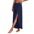 thumbnail image 5 of PNTUTB Pants for Women Solid-Color High-Waisted Slit-Leg Wide-Leg Pants Casual Bow Front Lightweight Breathable Flowing Loose Comfortable Pants, 5 of 7