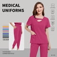 thumbnail image 2 of VIAOLI Women's Scrubs Set - Stretchy Medical Uniform with Pockets, for Nurses & Doctors, S-XXL, Multi-Color, 2 of 6